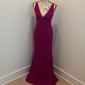 Lulu's Pink Sleeveless V-Neck Maxi Gown